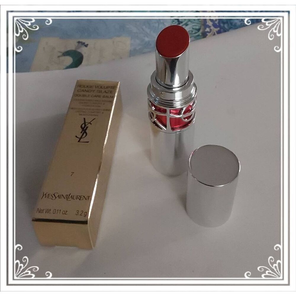 BNIB~Yves Saint Laurent Rouge Volupte Candy Glaze Lip Blam~#7 Beige Bliss~